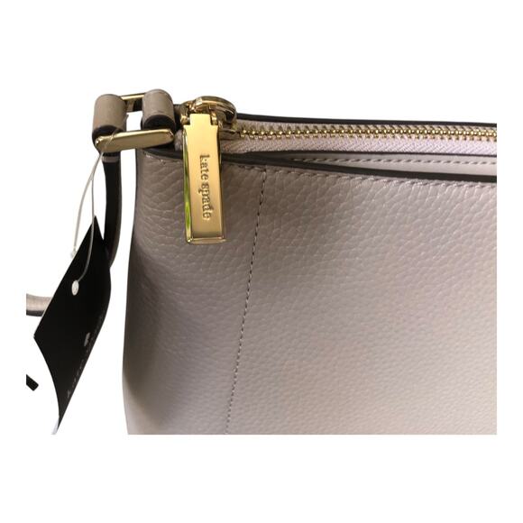 Kate Spade New York Leila Medium Crossbody Bag Pebbled Leather Cozy Gray NWT - Picture 7 of 16